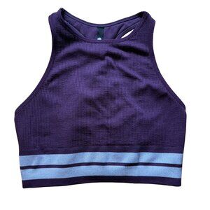 Spiritual Gangster Seamless Ribbed Racerback Sports Bra Women's Size XS/S Purple